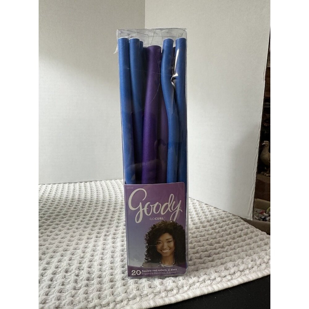 Goody Flexible 20 Rod No Heat Hair Rollers 2015 Open Box 2 Sizes Purple And Blue